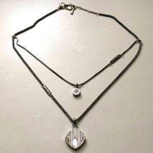 Fossil Multistrand Silver Necklace